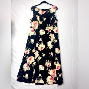 Danny & Nicole Womens Dress Size 18 Black Pink Kimono Style Long Maxi Floral (K)